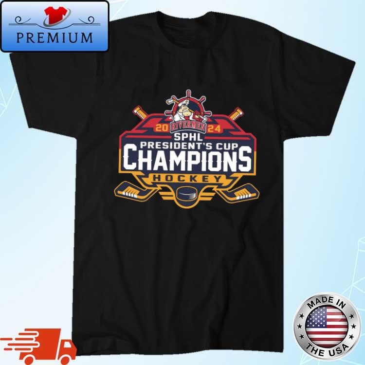 Official Sphl 2024 President's Cup Champions Hockey Peoria Rivermen T-Shirt