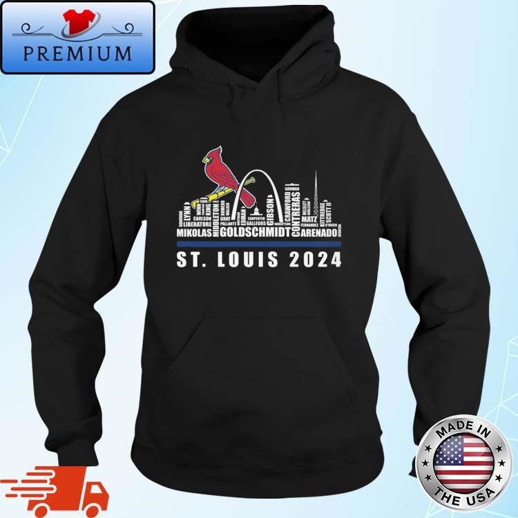 Official St. Louis Cardinals 2024 Skyline Player Name Hoodie