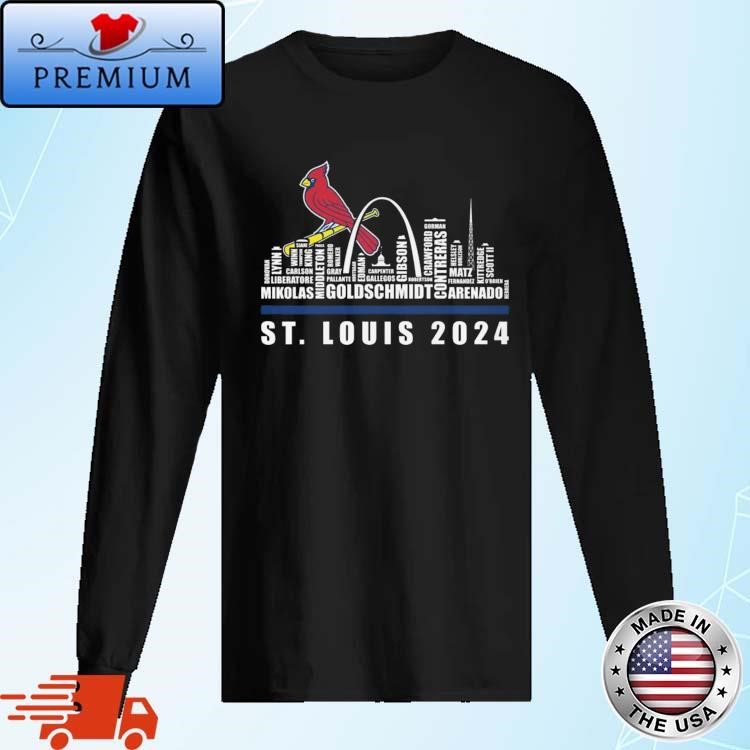 Official St. Louis Cardinals 2024 Skyline Player Name Long Sleeve