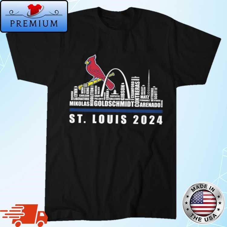 Official St. Louis Cardinals 2024 Skyline Player Name T-Shirt