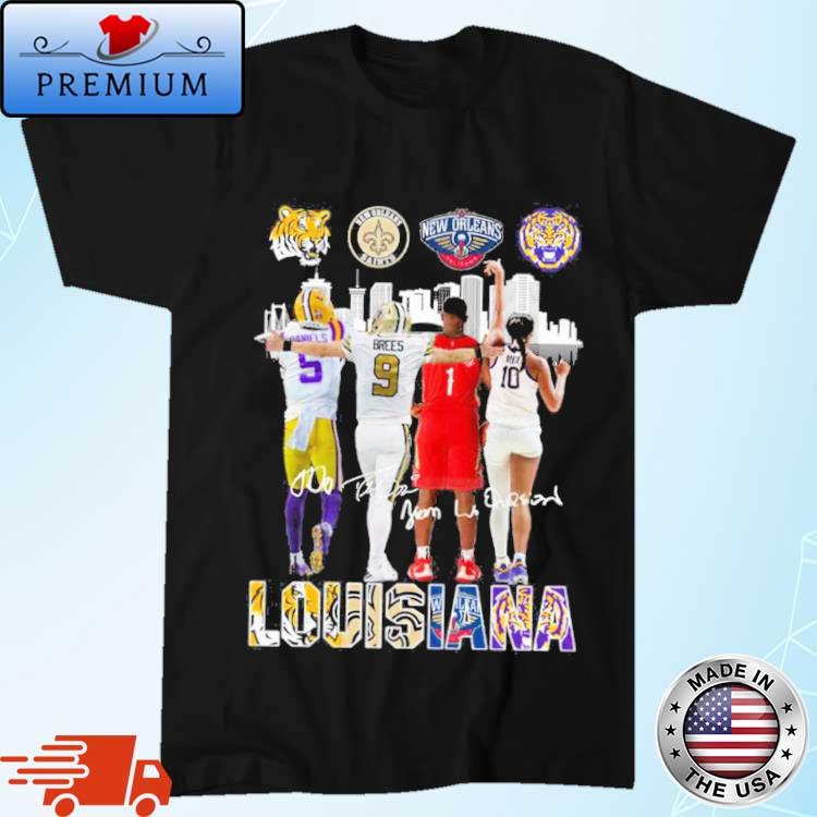 Official louisiana Tigers Pelicans Saints City Champions Signatures Shirt