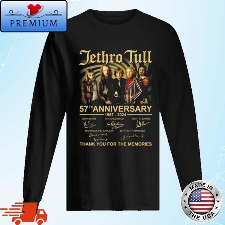 Jethro Tull 57th Anniversary 1967-2024 Thank You For The Memories Signatures Long Sleeve