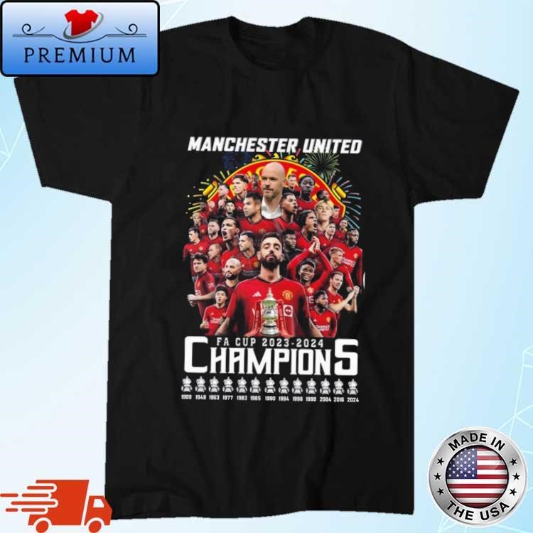 Manchester United FA 2023-2024 Champions 13 Times T-shirt