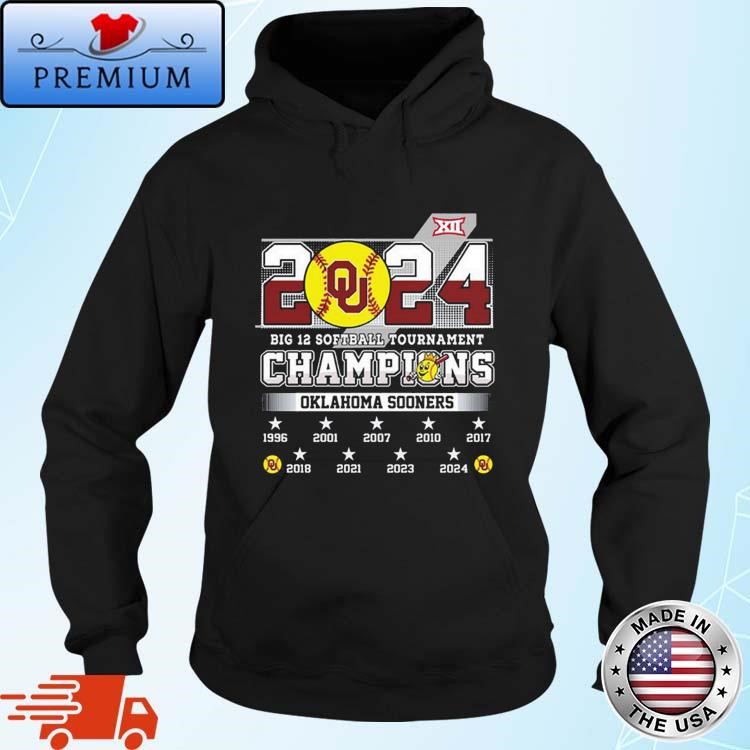 Official 2024 Big 12 Softball Tournament Champions Oklahoma Sooners Hoodie