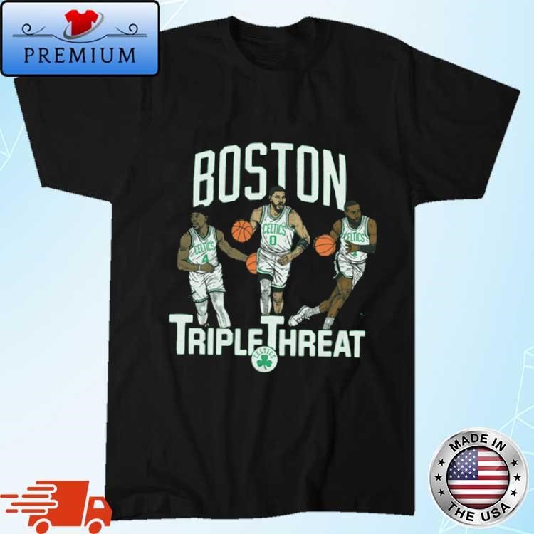 Official Celtics Triple Threat Holiday Tatum Brown Signatures Shirt