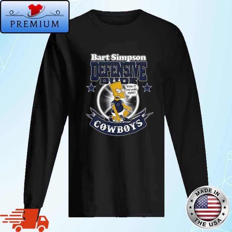 Official Dallas Cowboys NFL Bart Simpson Defensive Dude 2024 Long Sleeve