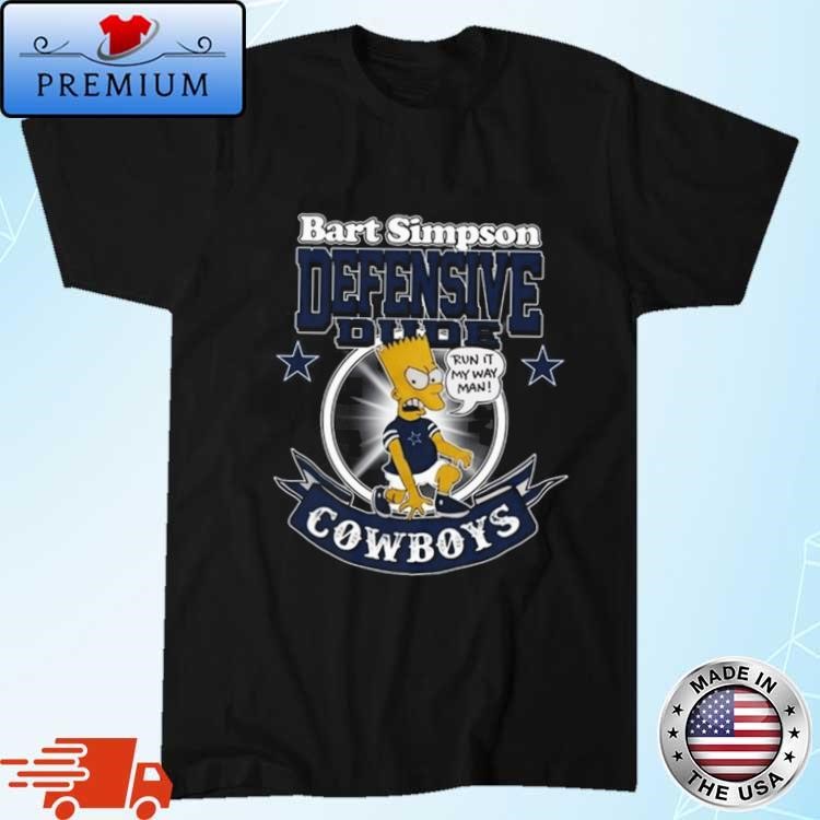 Official Dallas Cowboys NFL Bart Simpson Defensive Dude 2024 T-Shirt