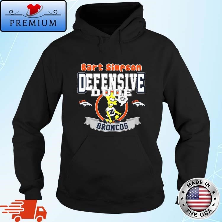 Official Denver Broncos NFL Bart Simpson Defensive Dude 2024 Hoodie