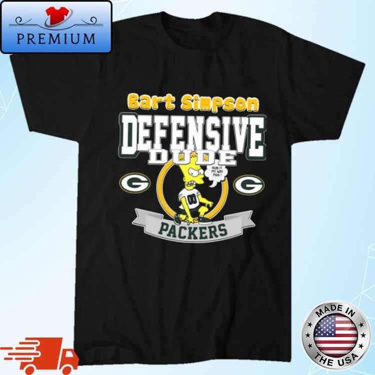 Official Green Bay Packers NFL Bart Simpson Defensive Dude 2024 T-Shirt
