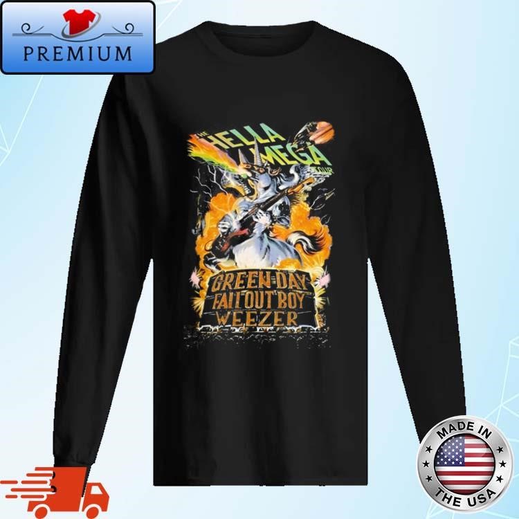 Official Hella Mega Tour 2021 Rock Green Day Fall Out Boy Weezer Long Sleeve