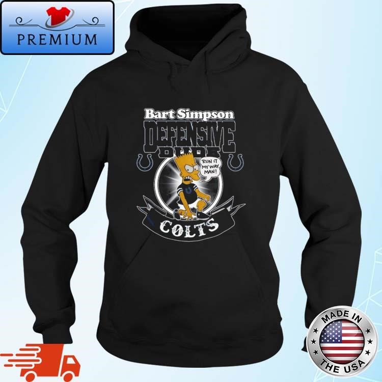 Official Indianapolis Colts NFL Bart Simpson Defensive Dude 2024 Hoodie