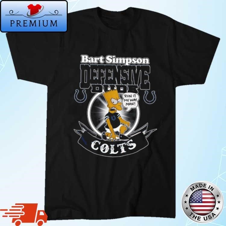 Official Indianapolis Colts NFL Bart Simpson Defensive Dude 2024 T-Shirt