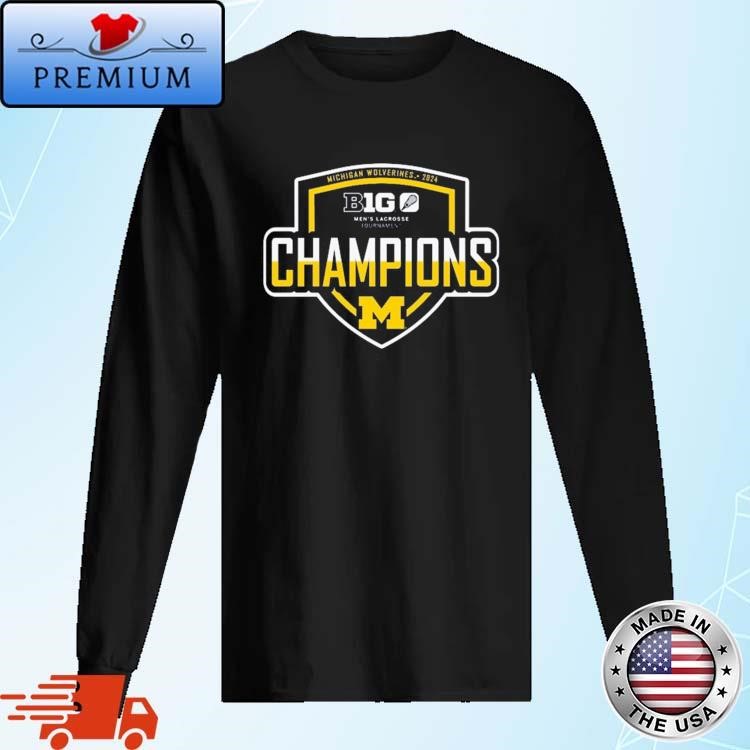 Official Michigan Wolverines 2024 Big Ten Men's Lacrosse Tournament Champions Long Sleeve