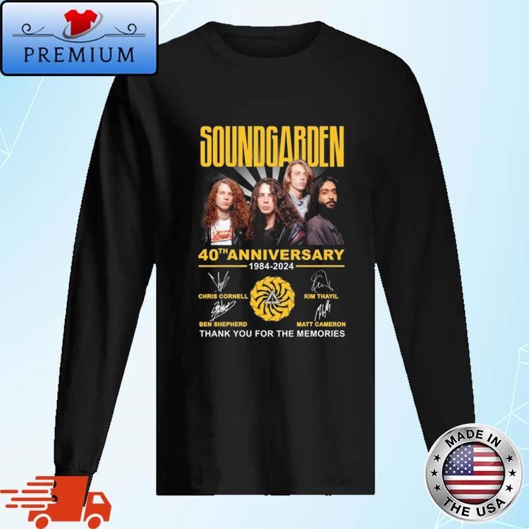 Official Soundgarden 40th Anniversary 1984-2024 Thank You For The Memories Signatures Long Sleeve