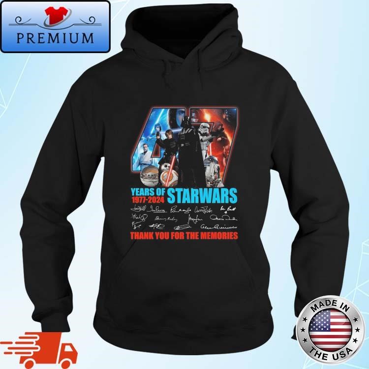 Official Star Wars 47 Years Of The Memories 1977-2024 Thank You Fan Signatures Hoodie
