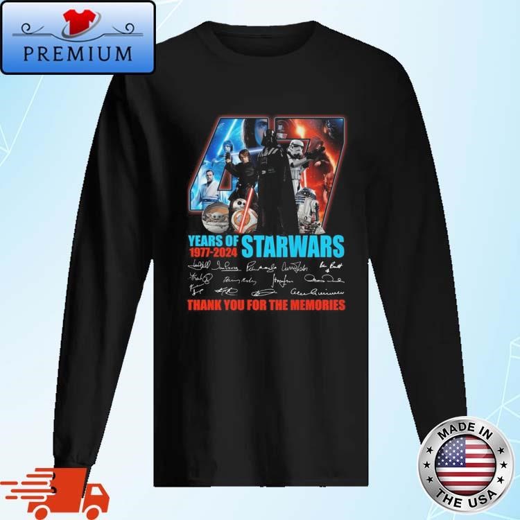 Official Star Wars 47 Years Of The Memories 1977-2024 Thank You Fan Signatures Long Sleeve