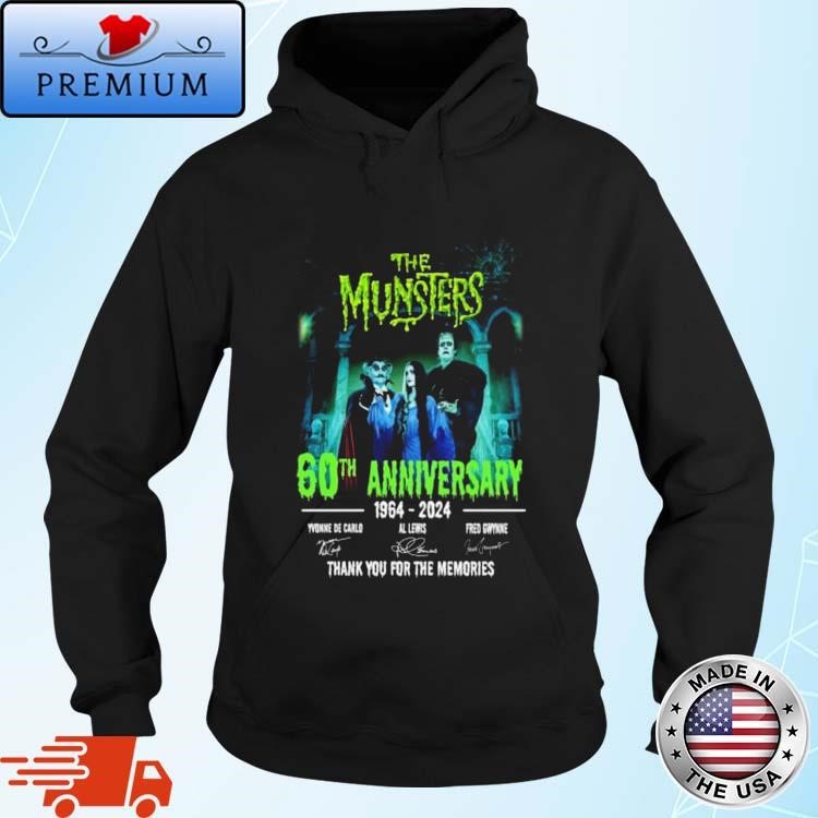 Official The Munsters 60th Anniversary 1964-2024 Thank You For The Memories Signatures Hoodie