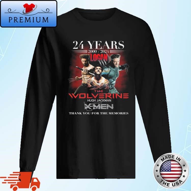 Official The Wolverine Hugh Jackman 2000-2024 24 Years Of The Memories Signature Long Sleeve