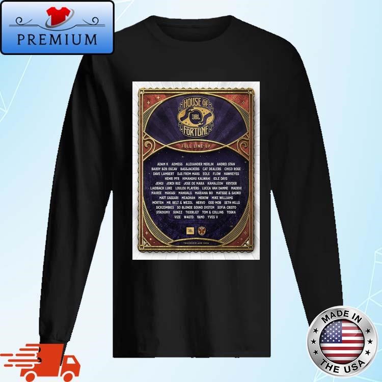 Official Tomorrowland Belgium 2024 The House of Fortune JBL Full Lineup Long Sleeve