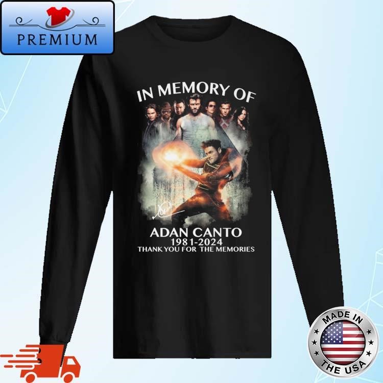 Official X-Men In The Memory Of Adan Canto 1981-2024 Thank You For The Memories Signature Long Sleeve