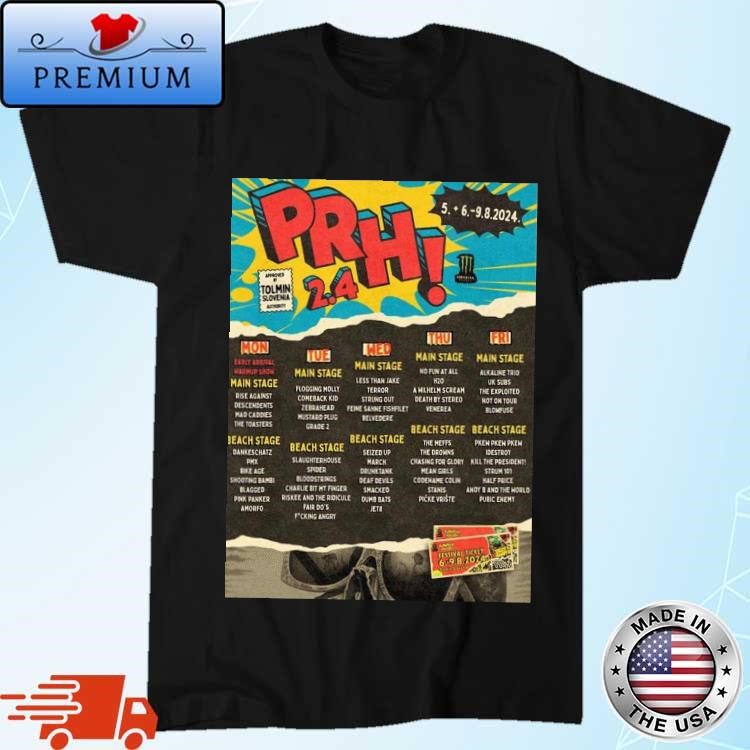 PRH 2024 Full Lineup Announcement Approved By Tolmin Slovenia Authority Starts On August 5 Poster T-shirt