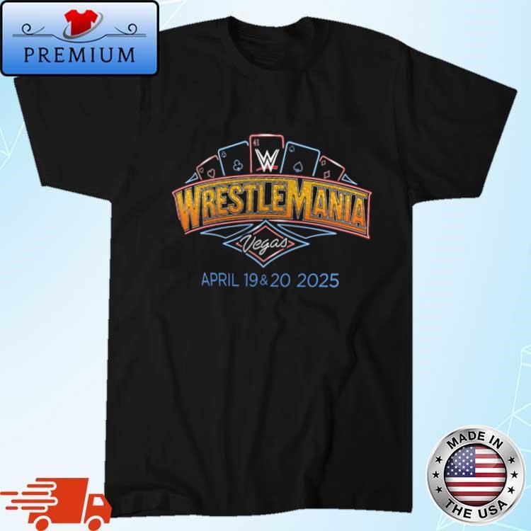 WWE Black WrestleMania 41 Logo April 19&20 2025 T-Shirt
