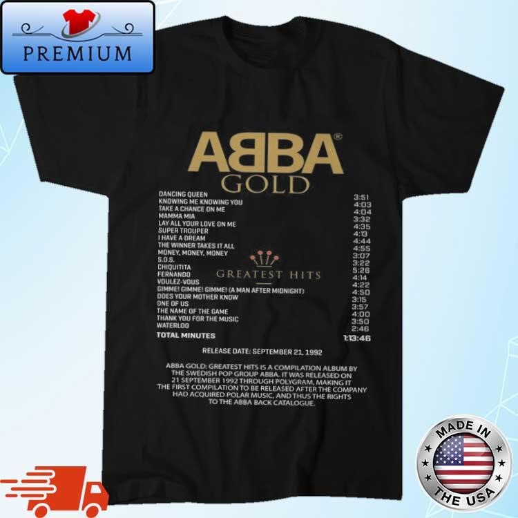 Official ABBA Gold Greatest Hits Album 1992-2024 Anniversary Shirt