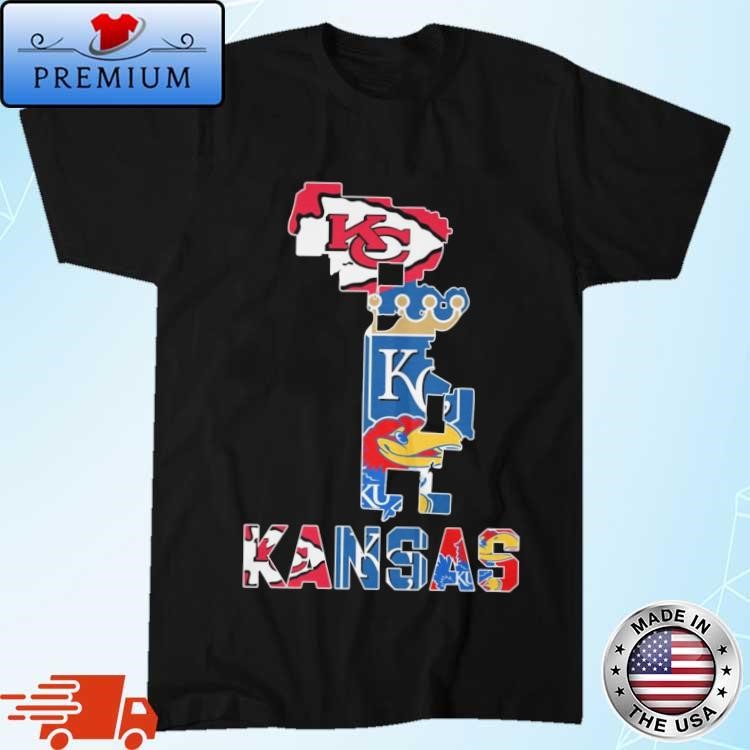 Official Kansas City Chiefs Royals Jayhawks Sports Teams Map 2024 Shirt