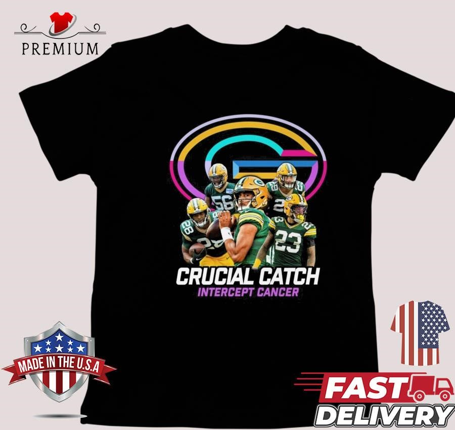 Design Green Bay Packers Crucial Catch Intercept Cancer T-shirt