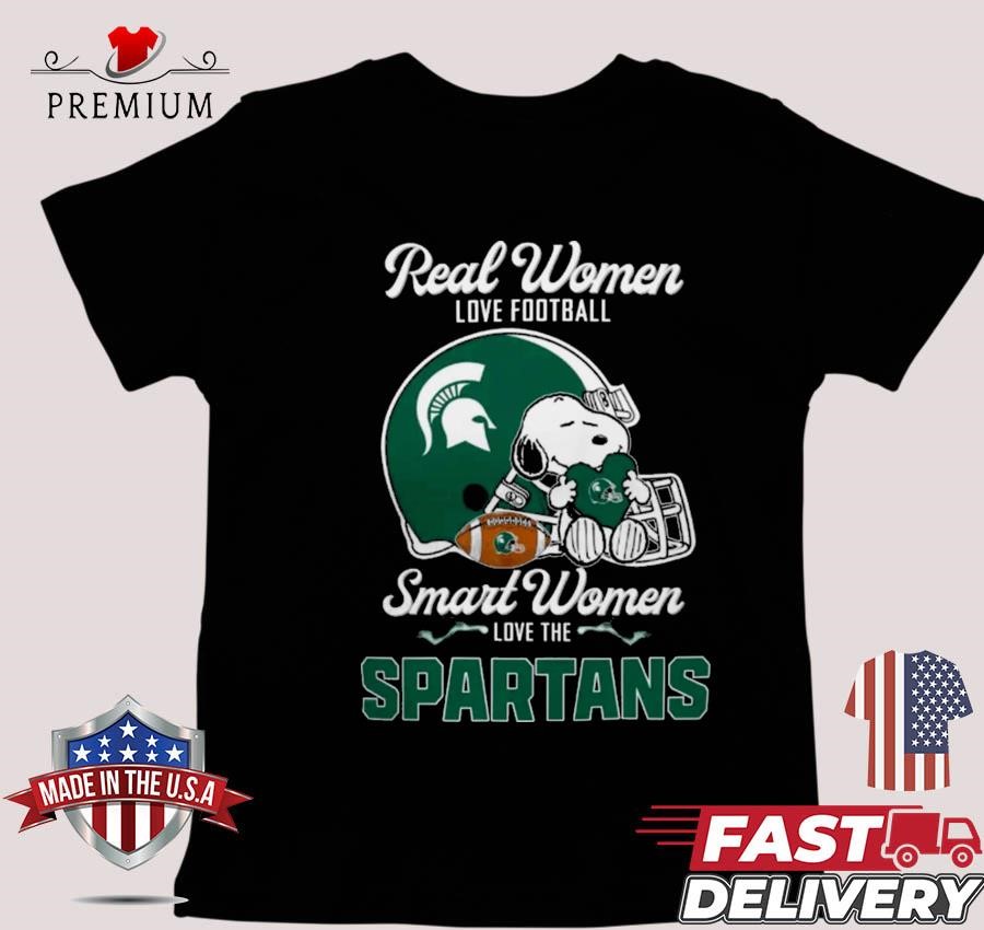 Design Michigan State Spartans x Snoopy Real Women Love Football Smart Women Helmet 2024 T-shirt