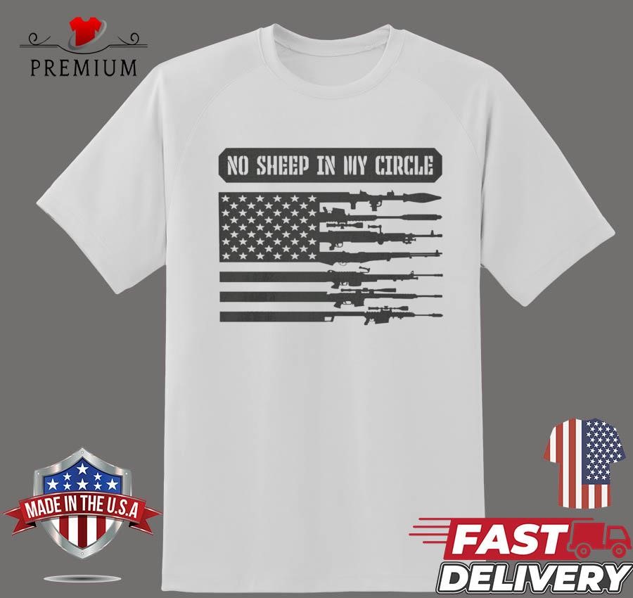 Design No Sheep In My Circle Usa Flag Guns T-shirt