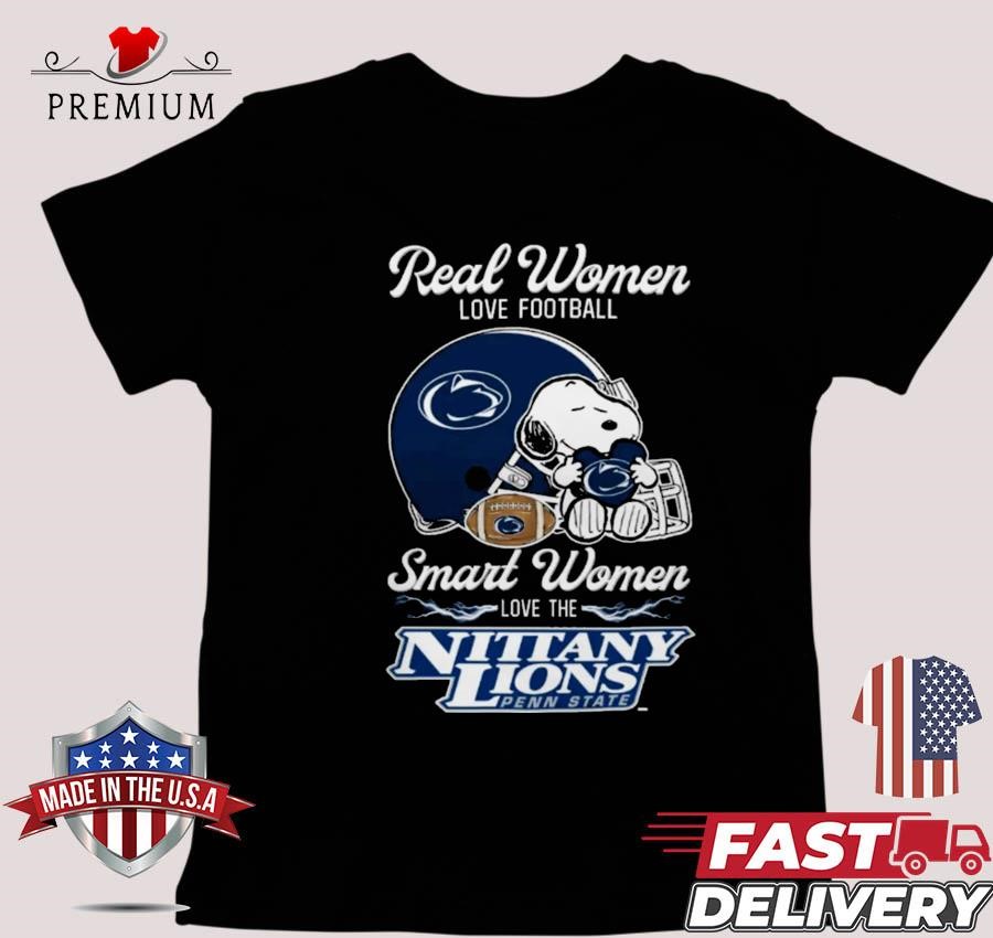 Design Penn State Nittany Lions x Snoopy Real Women Love Football Smart Women Helmet 2024 T-shirt