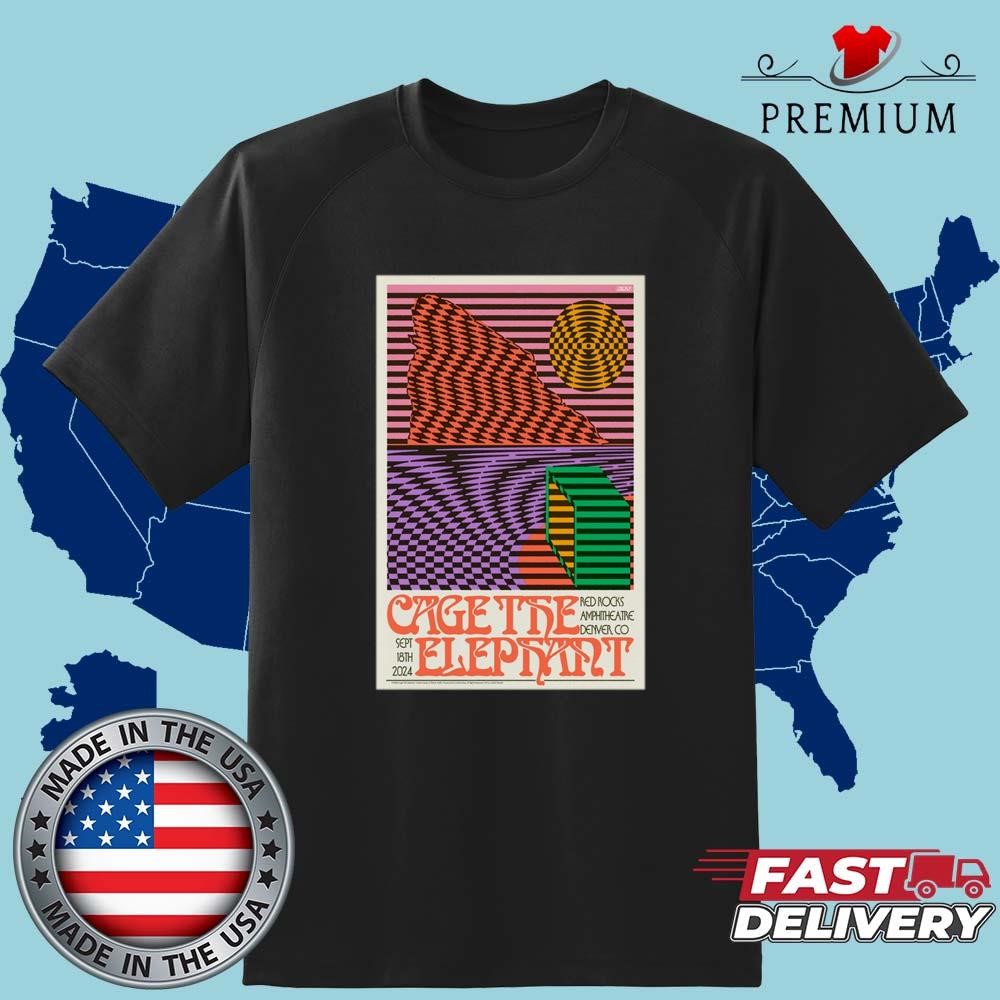 Official Cage The Elephant September 18, 2024 Red Rocks Amphitheater, Denver, CO Shirt