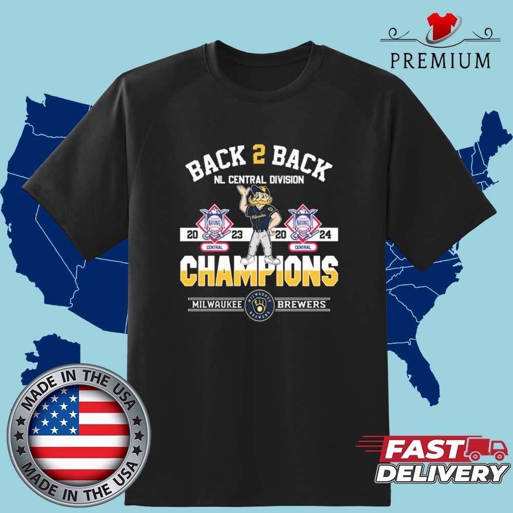 Official Milwaukee Brewers Back 2 Back NL Central Division Champions 2024 Shirt