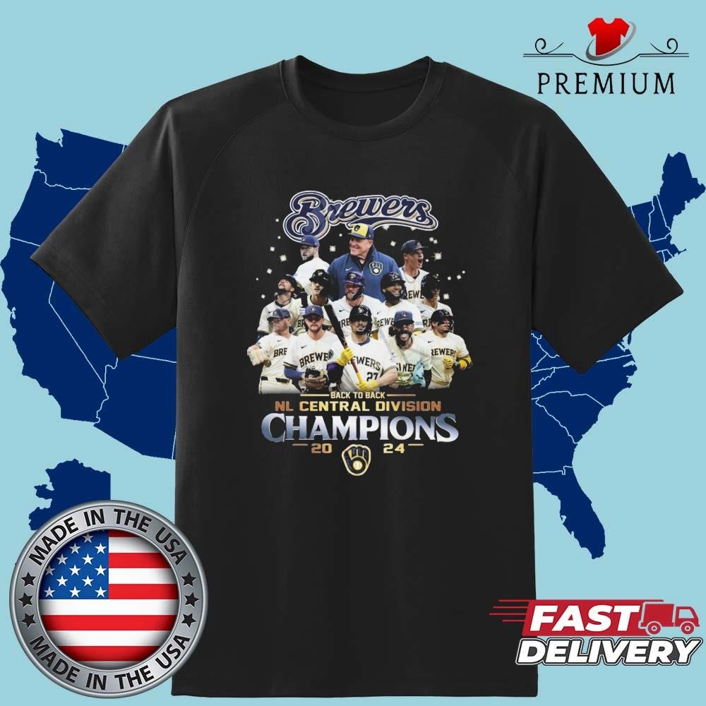 Official Milwaukee Brewers Back To Back NL Central Division Champions 2024 Shirt