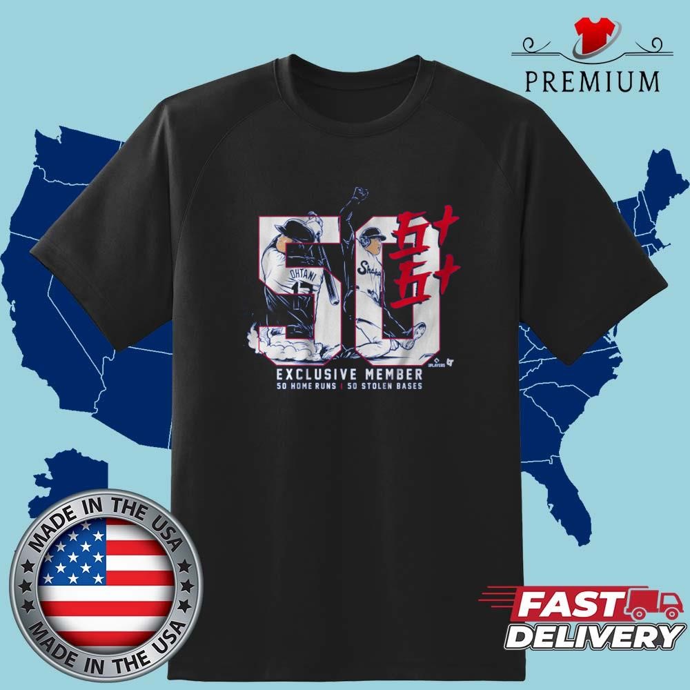 Official Shohei Ohtani 50 50 Exclusive Member So Home Runs 50 Stolen Base Shirt