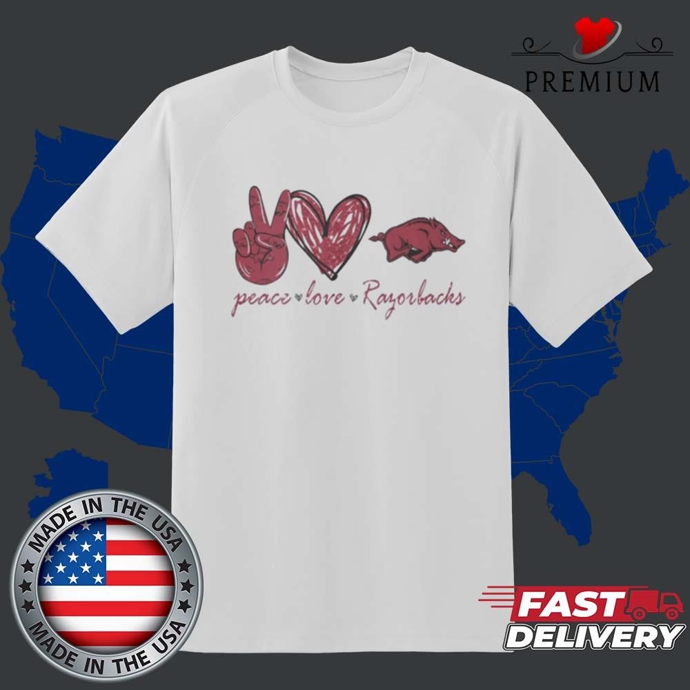 Peace Love Arkansas Razorbacks Art Shirt