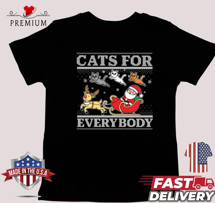 Cats For Everybody Christmas Cat Funny Santa Ugly Sweater Sweater