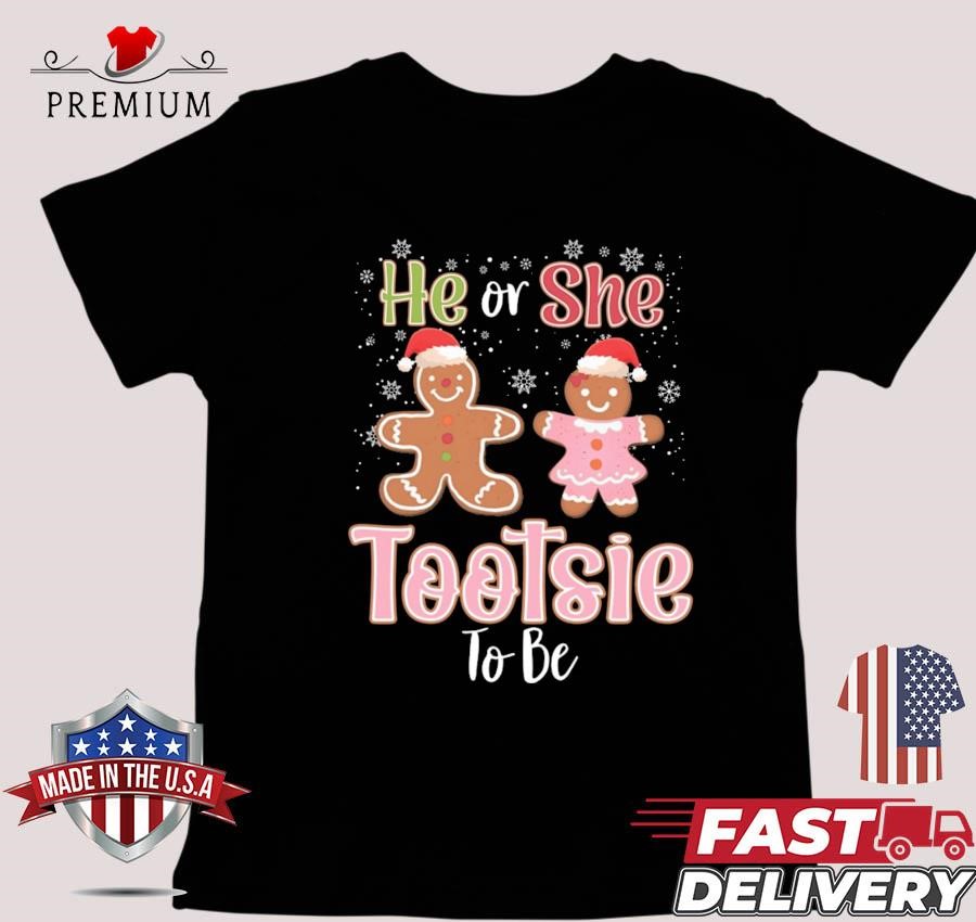 Gingerbread He Or She Tootsie To Be Christmas Gender Reveal Sweater