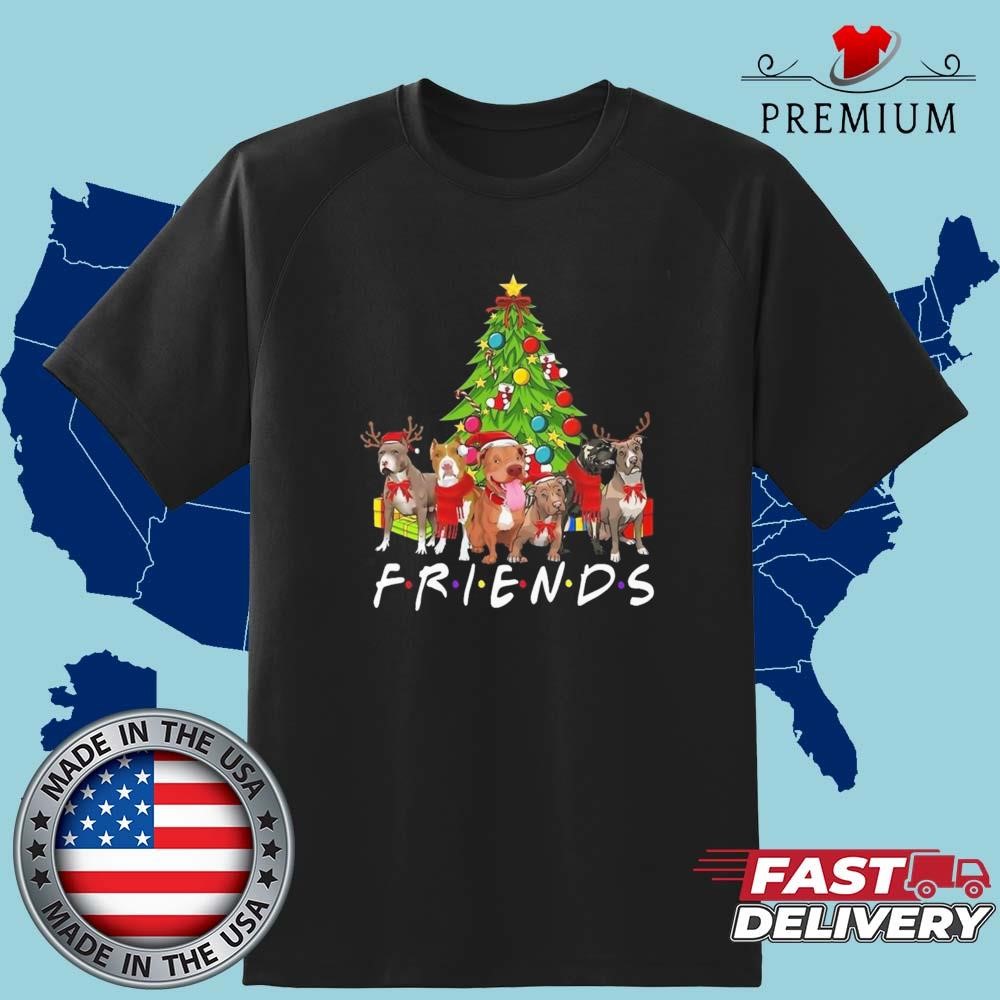 Official Friends Christmas Tree Pitbulls T-shirt