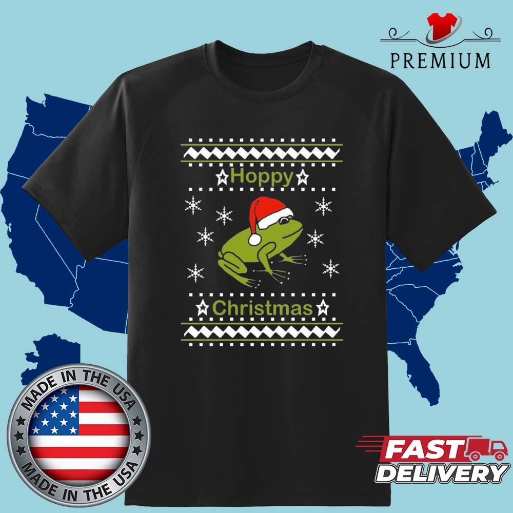 Official Frog Says Hoppy Christmas T-shirt