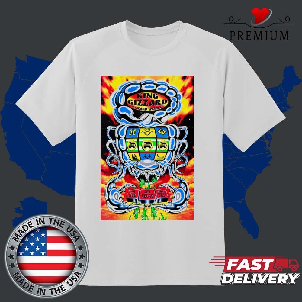 Official King Gizzard And The Lizard Wizard November 8 2024 PH Live In Las Vegas NV Tour T-shirt