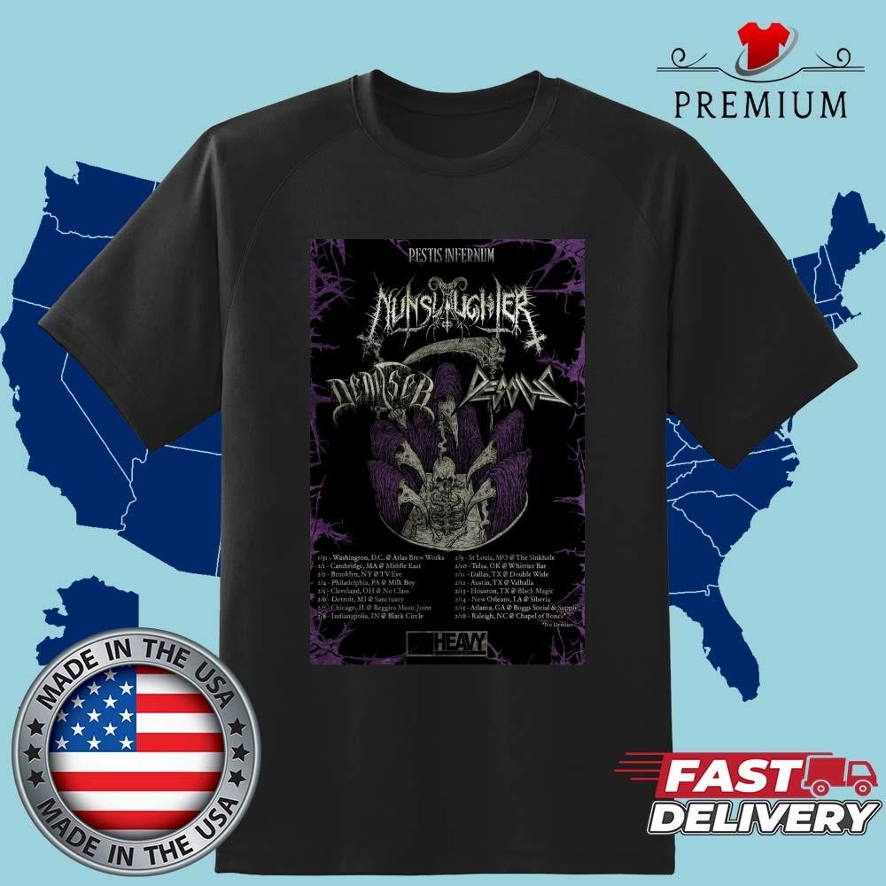 Official Nunslaughter US Tour 2025 T-shirt