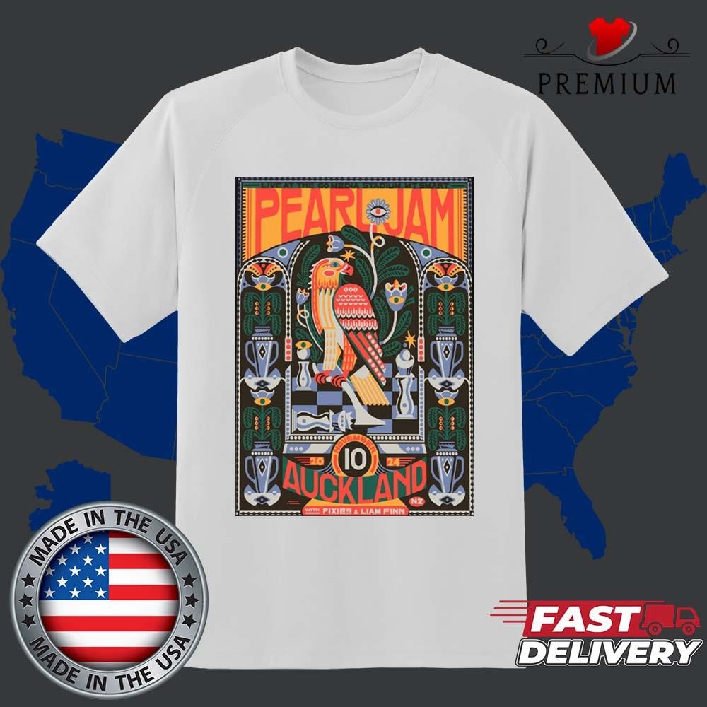 Official Pearl Jam Auckland Night 2 New Zealand At Go Media Stadium Mt Smart On November 10 2024 The Eagle T-shirt