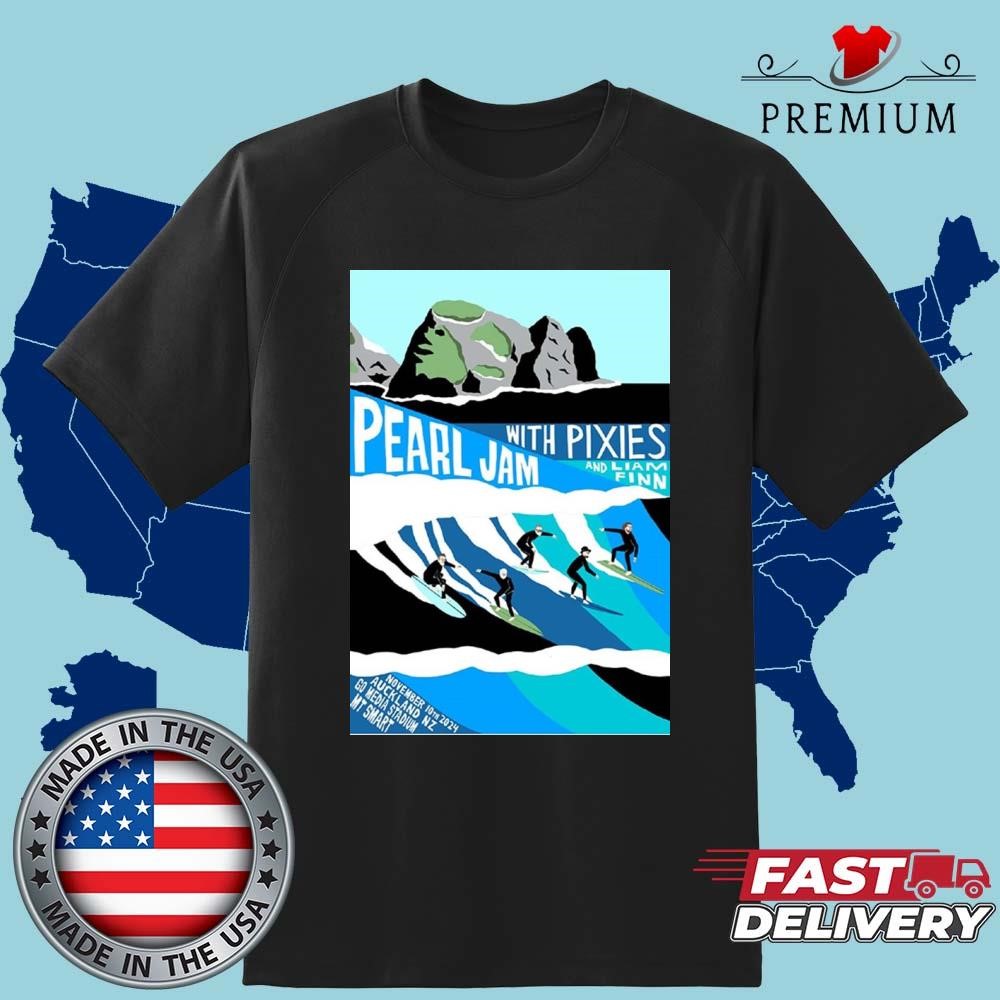 Official Pearl Jam Auckland Night 2 New Zealand At Go Media Stadium Mt Smart On November 10 2024 The Surfing T-shirt