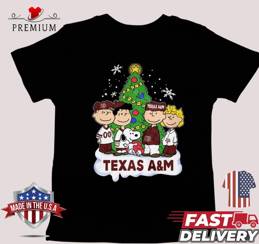 Snoopy Friends Texas A&M Aggies Christmas Tree 2024 Sweater