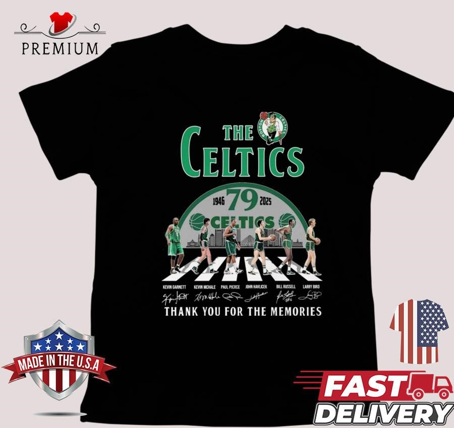 The Boston Celtics 1945-2025 79 Year Signatures Thank You For The Memories Walking Sweater