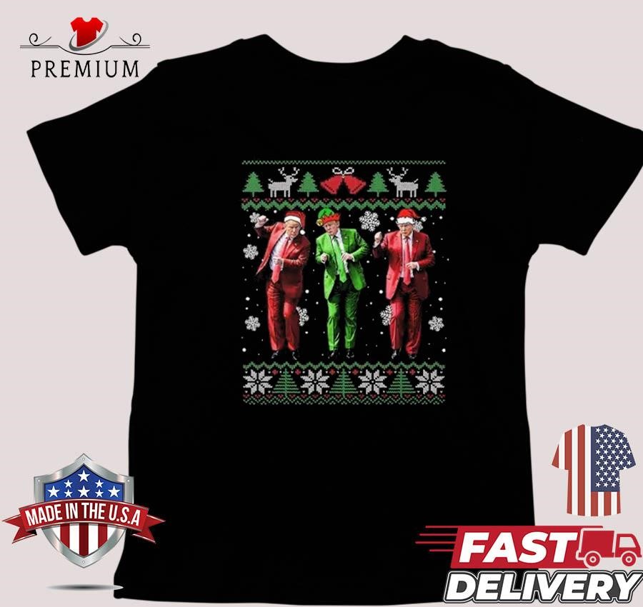 Trump Dance Elf Santa Christmas Ugly 2024 Sweater