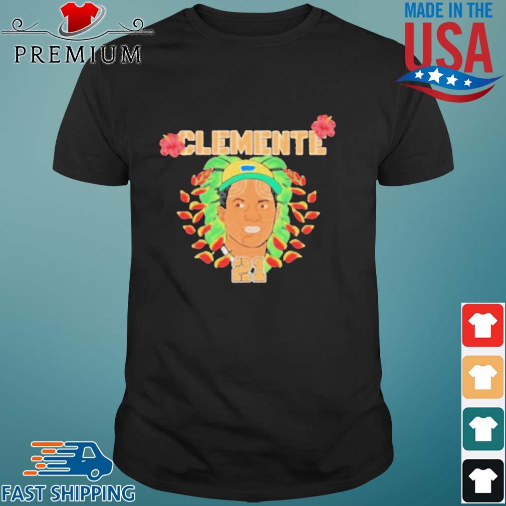 Roberto clemente 21 baseball player flowers art T-Shirts