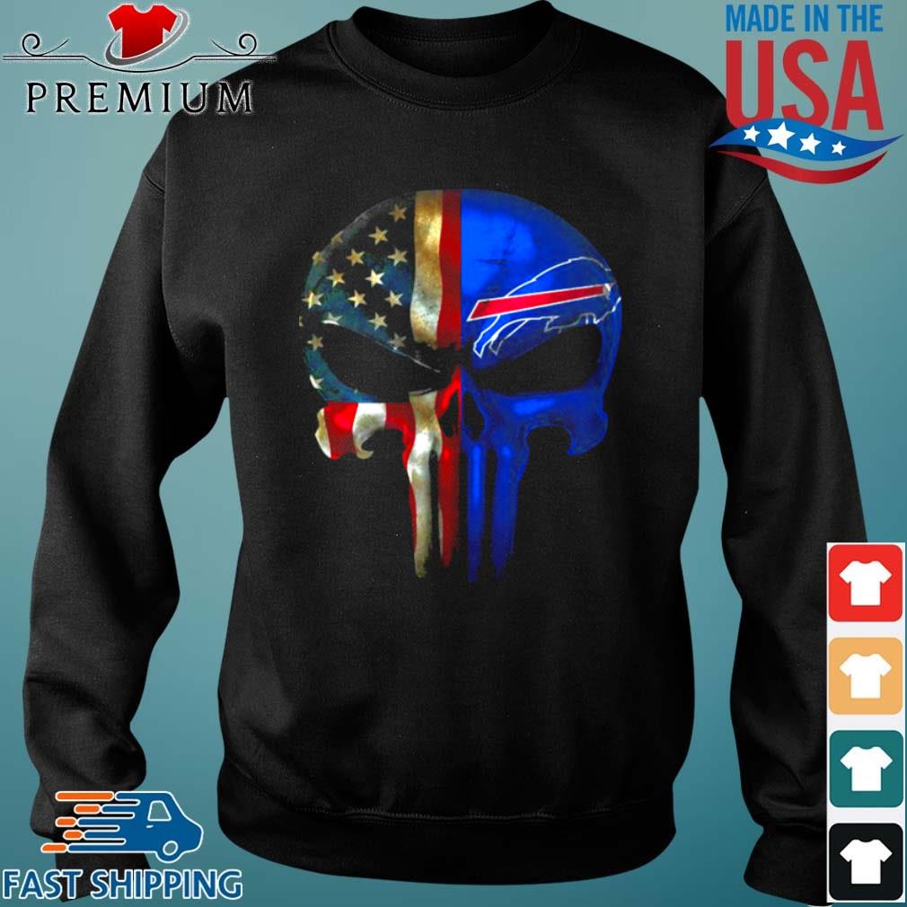 American Flag Punisher Skull Buffalo Bills T-Shirt, Buffalo Bills